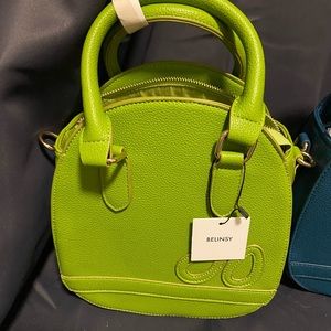 Oval shaped green bag